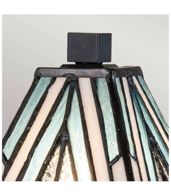 Alderley Tischlampe Stahl, Kunstglas Vintage Bronze