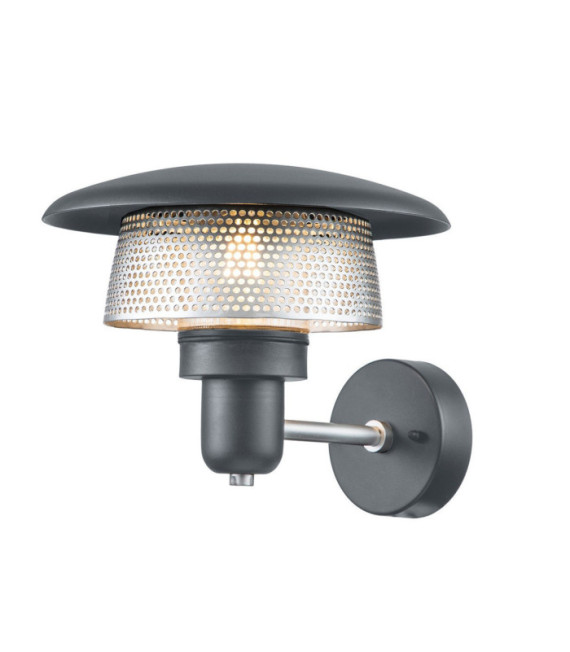 Lampada da parete per esterni Saturne Acciaio inox, vetro, alluminio Grigio