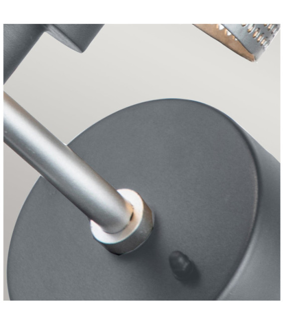 Saturne exterior wall light Stainless steel, glass, aluminum Gray