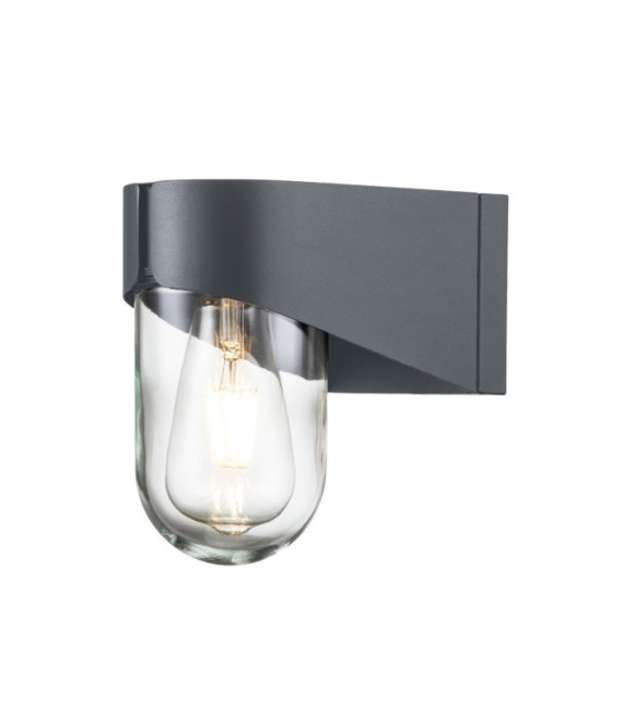 Applique murale extérieur Porto Verre,Acier inoxydable Gris