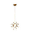 Suspension Sun Acier,verre taillé K9 Feuille d'or