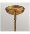 Suspension Sun Acier,verre taillé K9 Feuille d'or