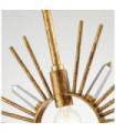 Suspension Sun Acier,verre taillé K9 Feuille d'or