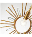 Sun pendant light Steel, K9 cut glass Gold leaf