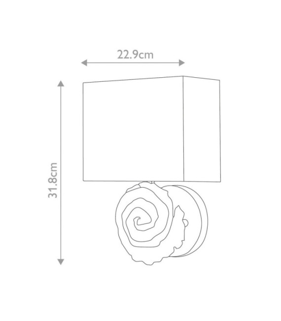 Swirl Wandleuchte. Lampenschirm aus Leinen, Stahl, Blattgoldharz