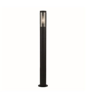 Lampada da terra per esterno Batton Acciaio inox Nero opaco, Fumè