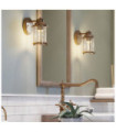 Kichler wall light Steel, transparent grained glass Natural brass