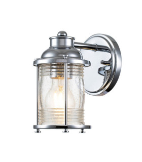 Kichler wall light Steel, transparent grained glass Polished chrome