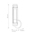 Masthead outdoor wall light Clear glass, black steel, heritage brass