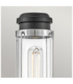 Masthead outdoor wall light Clear glass, Black steel, Polished chrome