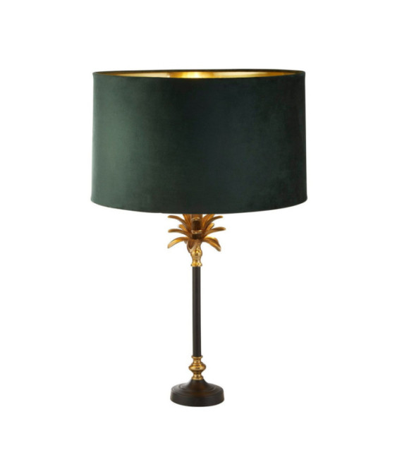 Lampe de table Palm Acier doux Noir mat, laiton antique
