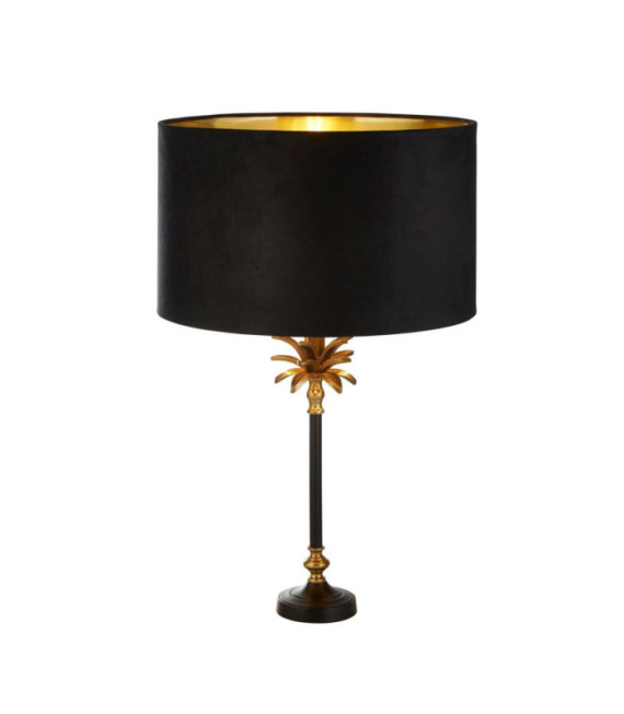Lámpara de mesa Palm Acero dulce Negro mate, latón antiguo