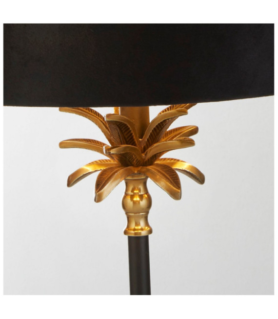 Lampada da tavolo Palm Acciaio dolce Nero opaco, ottone antico