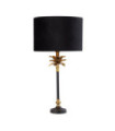 Lampe de table Palm Acier doux Noir mat, laiton antique