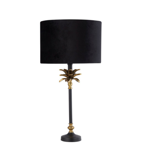 Lámpara de mesa Palm Acero dulce Negro mate, latón antiguo
