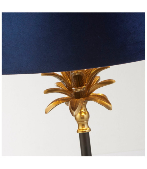Palm Tischlampe Weichstahl Mattschwarz, antikes Messing