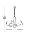Chandelier design RIVIERA 6 ampoules