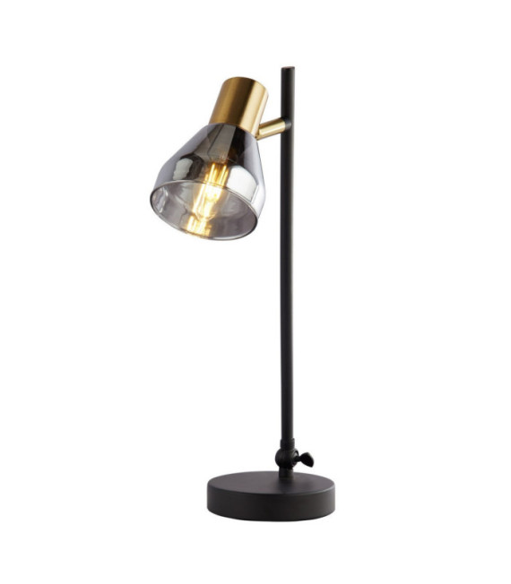 Westminster Table Lamp Mild Steel Satin Brass, Smoked, Black