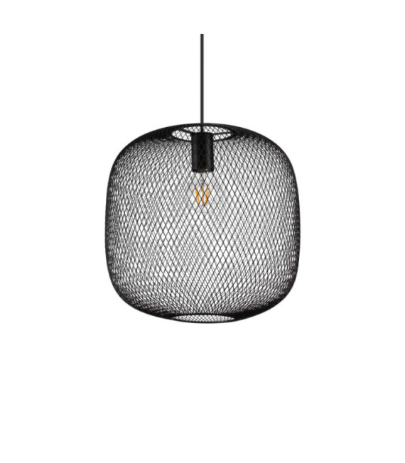 Lámpara colgante Net de metal, aluminio negro