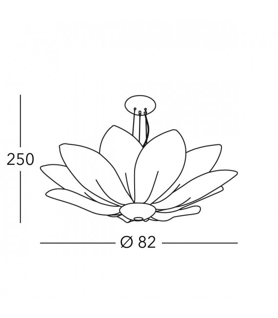 Lámpara colgante de diseño FIORE pan de oro 7 bombillas