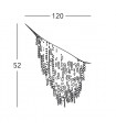 Plafonnier design FONTE DI LUCE feuille d'or 3 ampoules