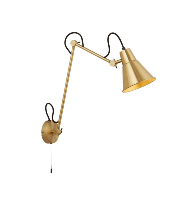 Wandleuchte Swing, Weichstahl, Messing