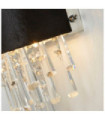 Glamor Crystal wall light, mild steel, acrylic, black fabric, chrome