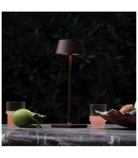 Lámpara de mesa LED Pure Metal, aluminio marrón café