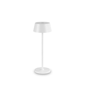 LED-Tischlampe aus reinem Metall, weißes Aluminium