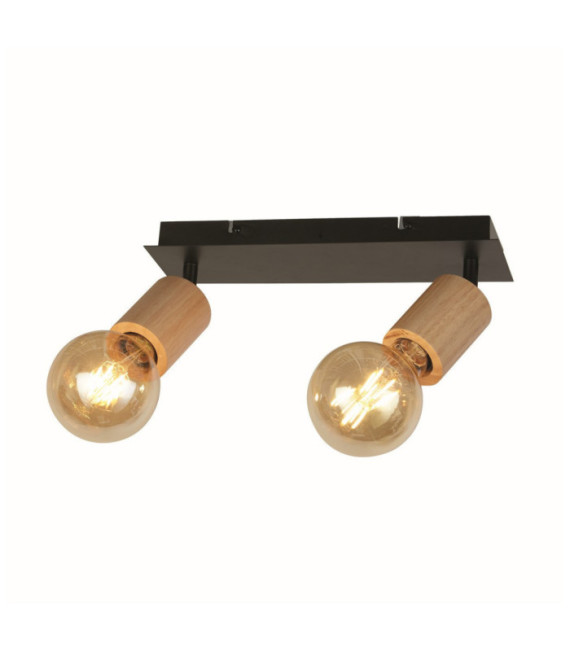 Spinny spotlight Mild steel Matt black, natural