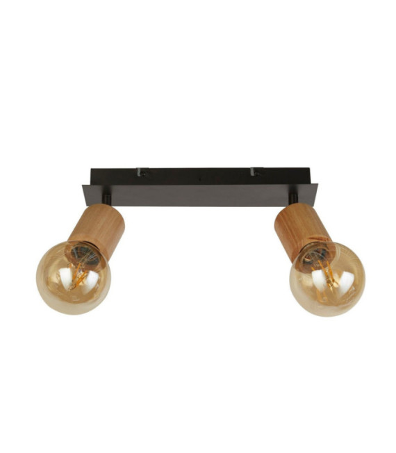 Spinny spotlight Mild steel Matt black, natural
