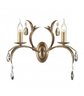 Harlech Wandleuchte, dunkle Bronze, 2 Glühbirnen