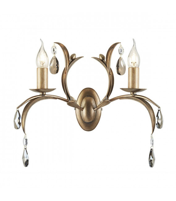 Lampada da parete Harlech, bronzo scuro, 2 lampadine