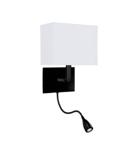 Lampada da parete per hotel Tessuto, acciaio dolce Nero