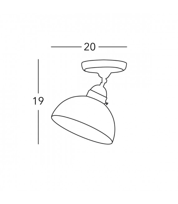 Plafoniera stile accogliente NONNA in ottone anticato 1 lampadina