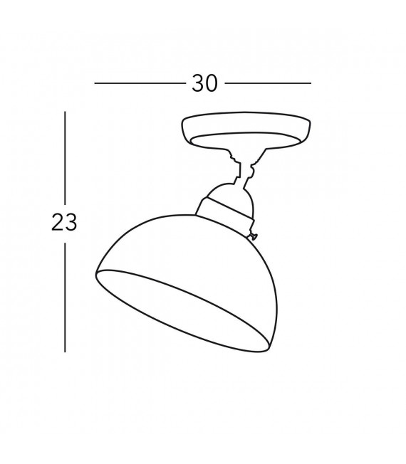 Plafonnier style cosy NONNA laiton antique 1 ampoule