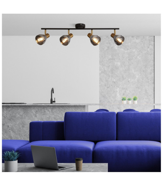 Westminster spotlight bar Mild steel Black, Satin brass, Smoked