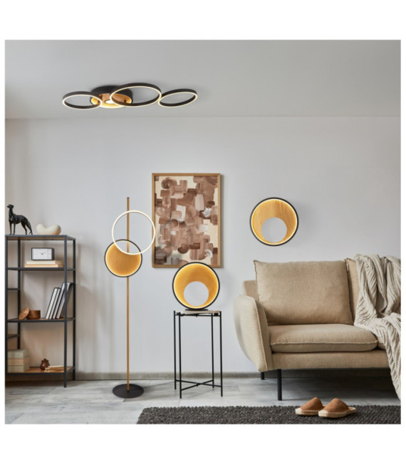 Applique murale LED Curio Acier doux,silicium Noir,Marron