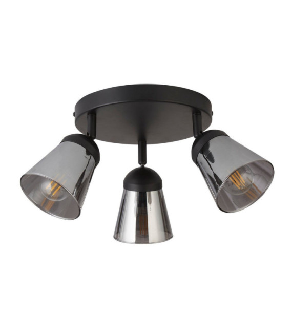 Mega ceiling light Mild steel Matt black, Smoked