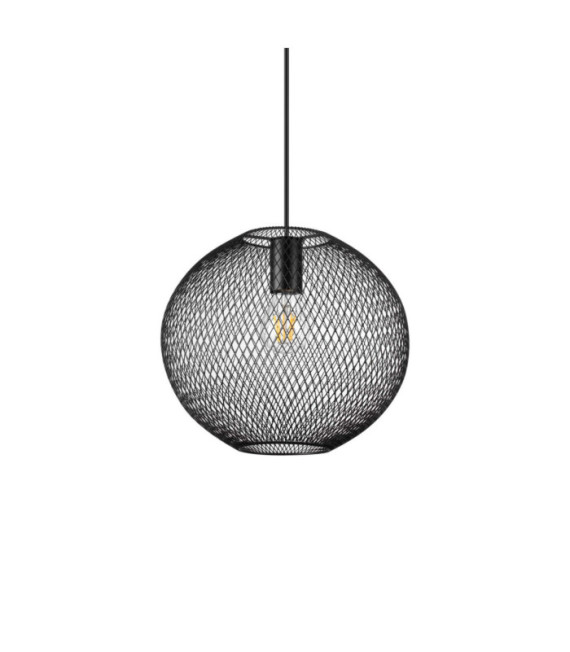 Lampada a sospensione Net Metal, alluminio nero