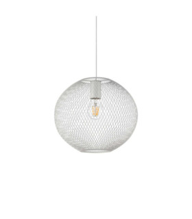 Lampada a sospensione Net Metal, alluminio bianco