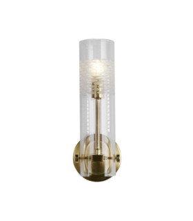Wandleuchte Badezimmer Scope Baustahl, Glas Messing