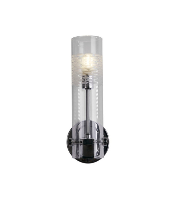 Wandleuchte Badezimmer Scope Baustahl, Glas Chrom