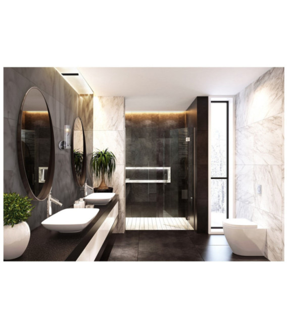 Applique murale Salle de bains Scope Acier doux,verre Chrome