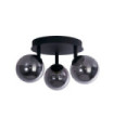 Crosby Ceiling Light Mild Steel, Black Glass