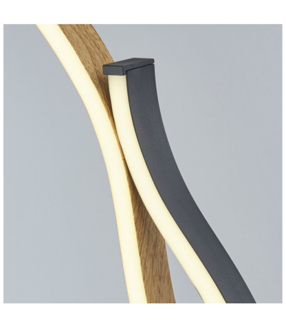 Bloom LED Table Lamp Mild Steel Wood Effect, Sand Black