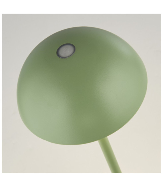 Portabello Outdoor-LED-Tischleuchte Klares Aluminium, mattgrün