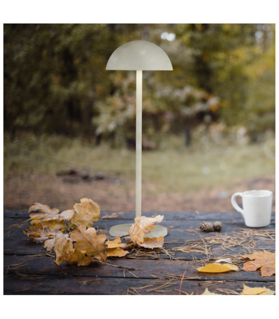 Portabello lámpara de mesa LED para exterior Aluminio Blanco mate, transparente