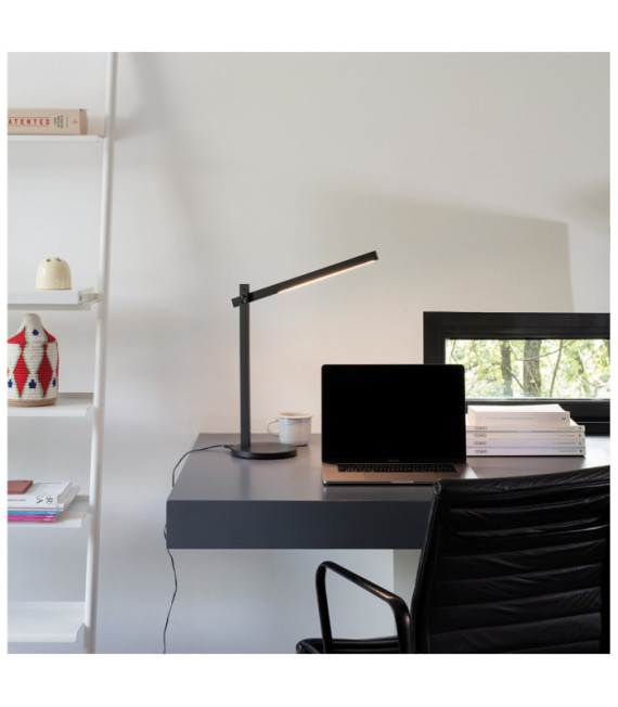 LED-Tischleuchte PIVOT Kunststoff Schwarz