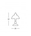 Lampe de table style cosy NONNA laiton antique 1 ampoule